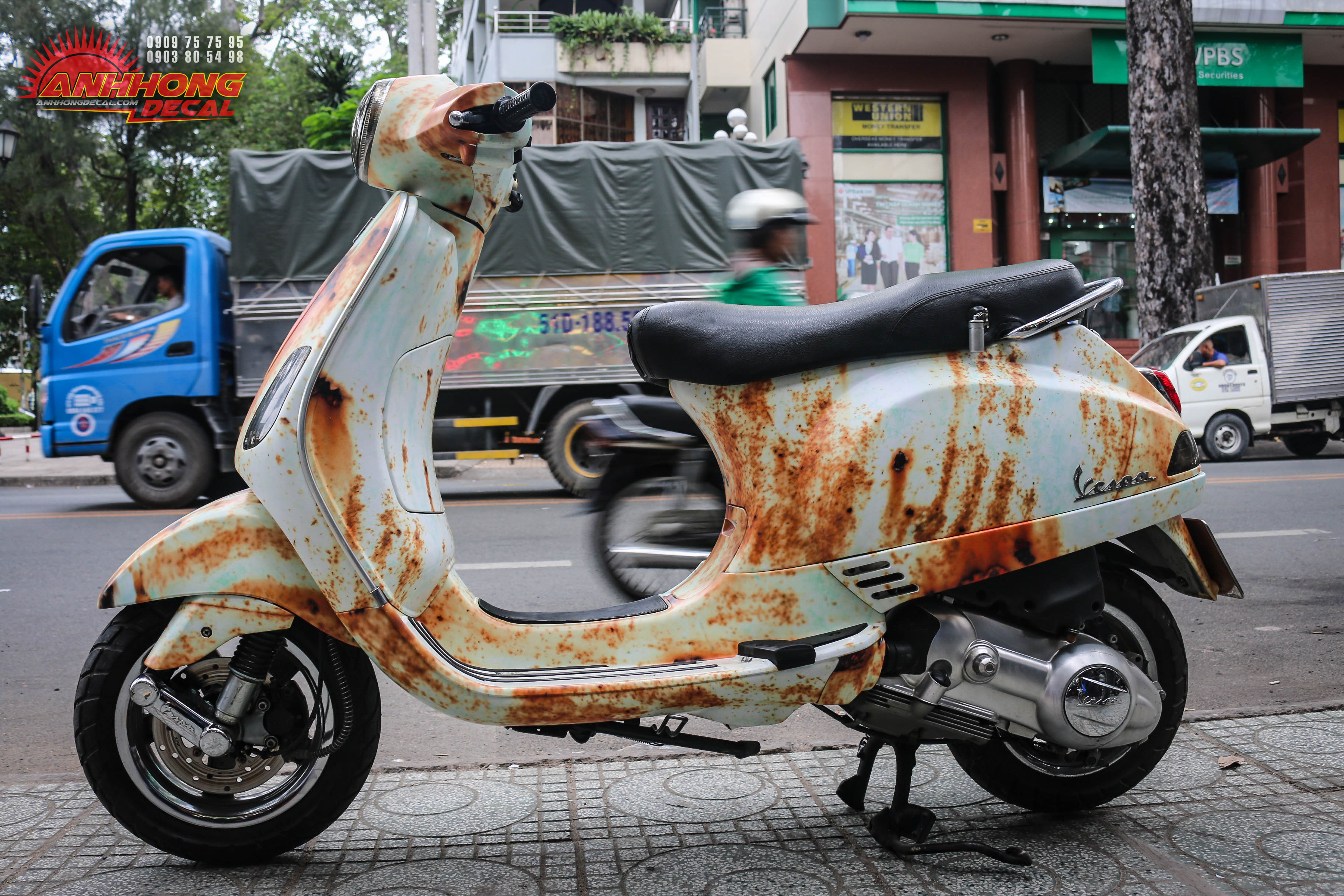 THIẾT KẾ TEM XE VESPA  | DÁN TEM XE VESPA | ÁNH HỒNG DECAL